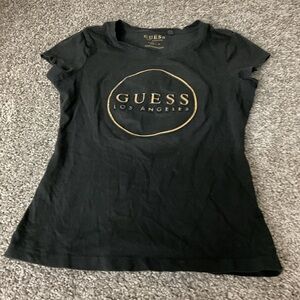 GUESS Black Tee with Gold Logo